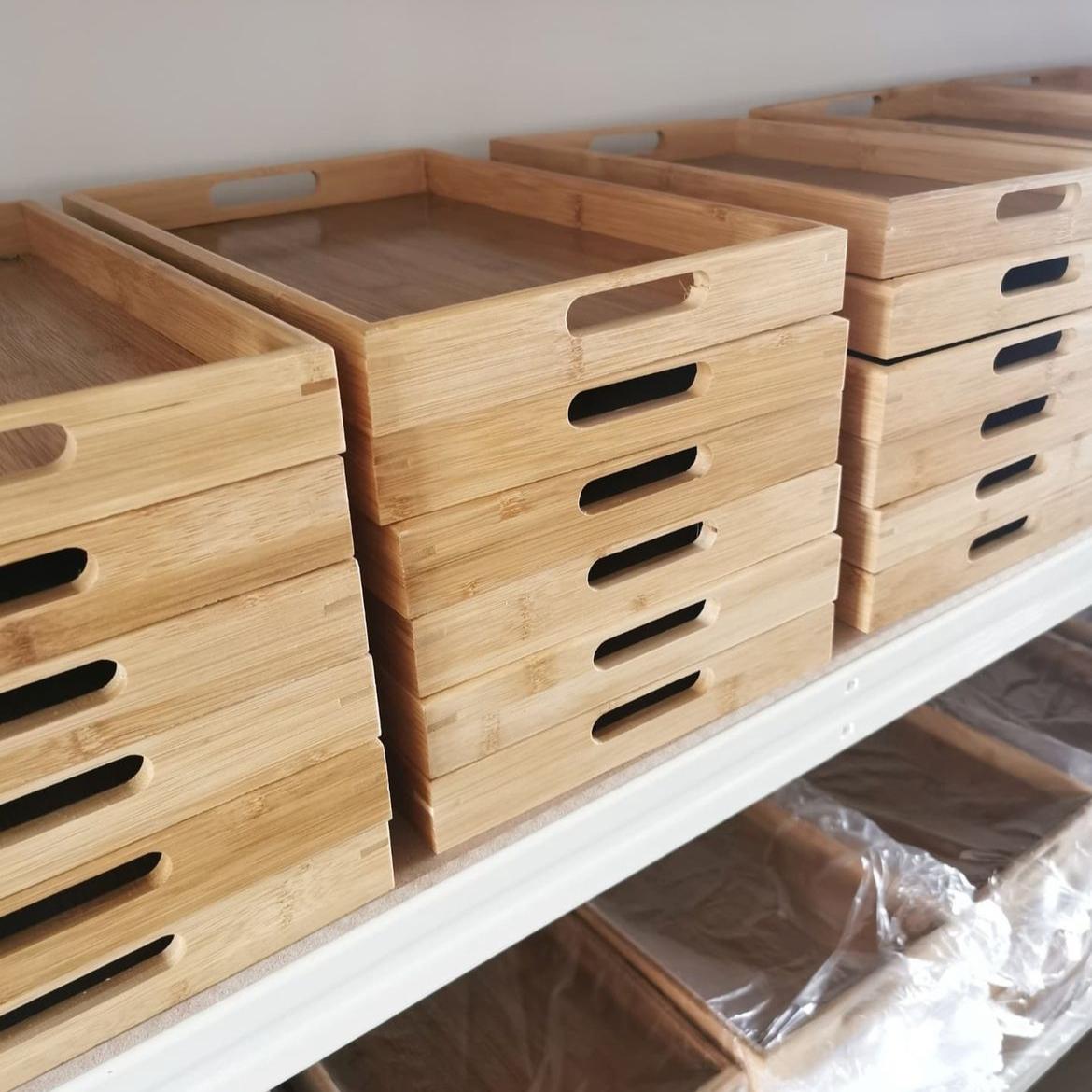 طقم صواني خشب 3 قطع