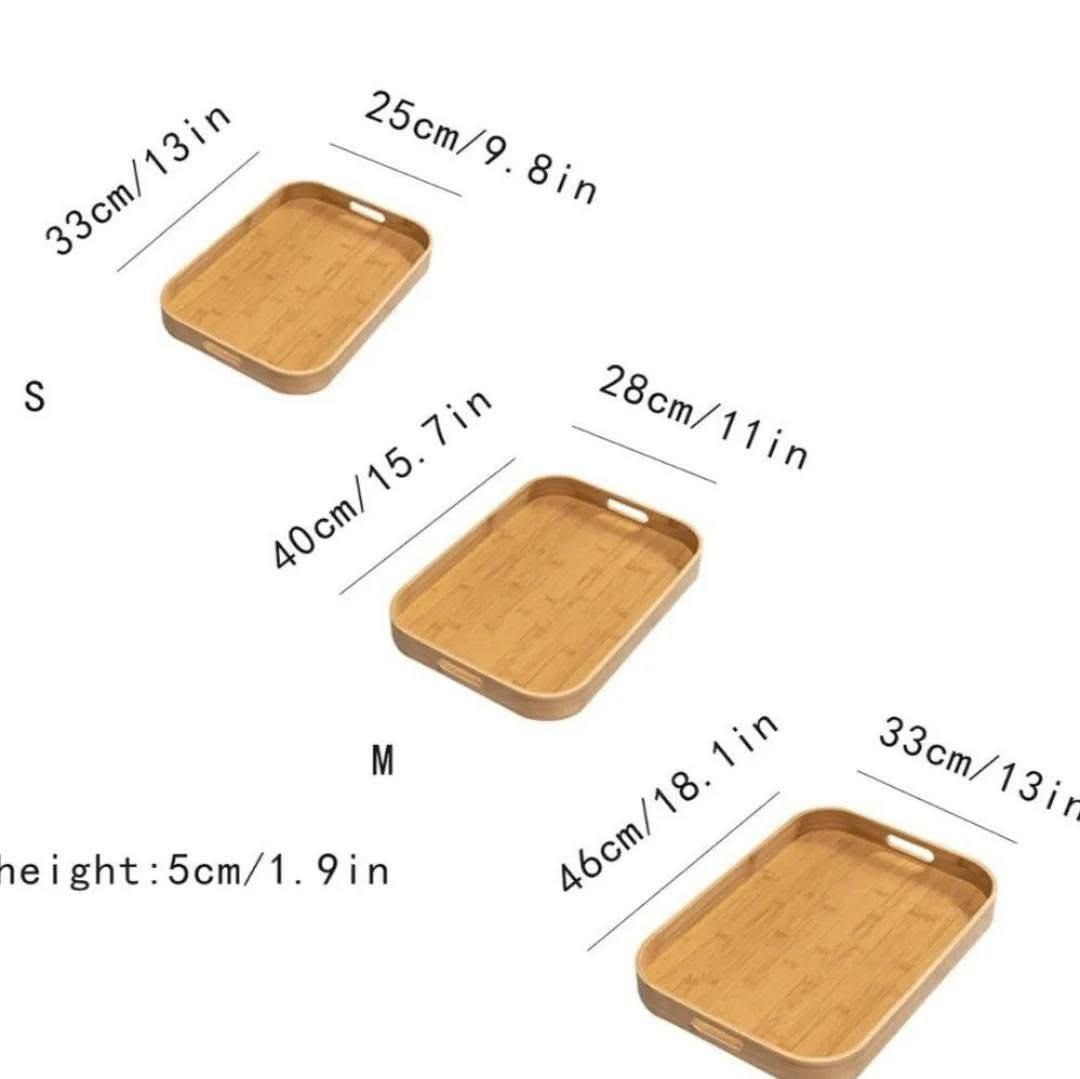 طقم صواني خشب 3 قطع