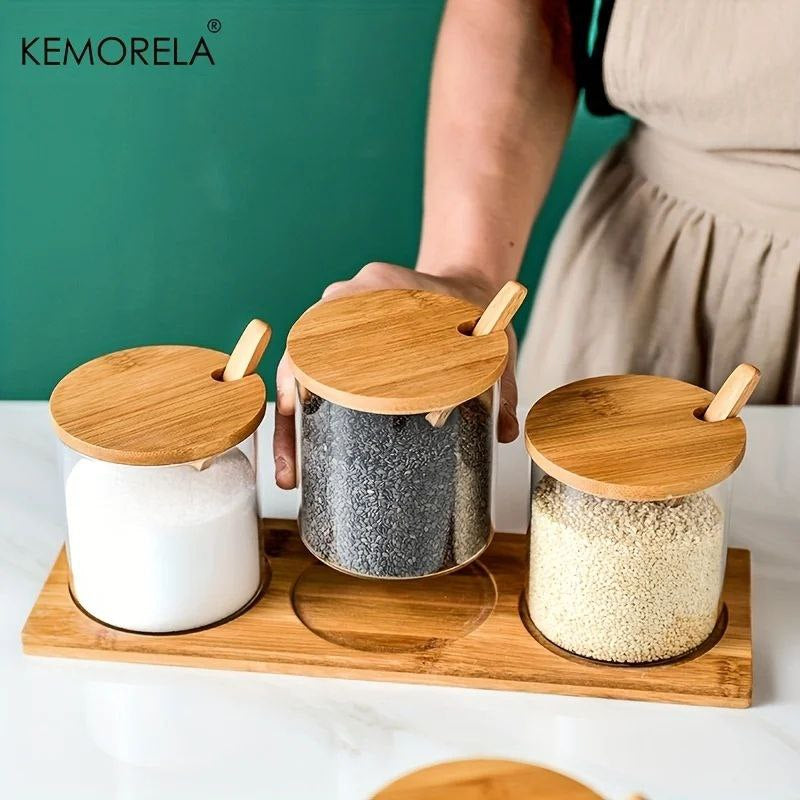 توابل زجاج مدور 3 قطع