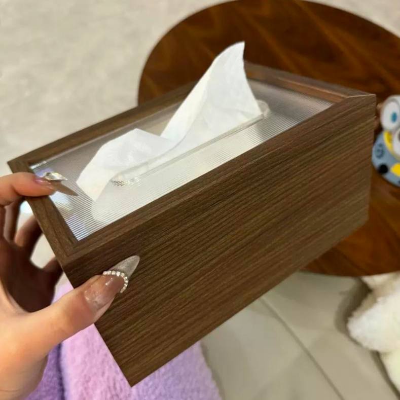 علبه مناديل خشبي