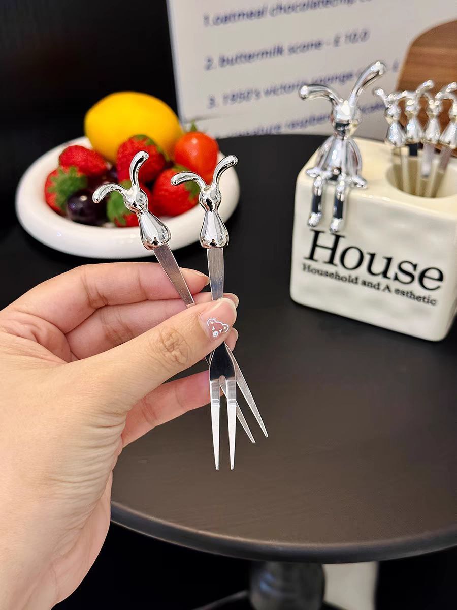 طقم شوك فاكهه بالحامل