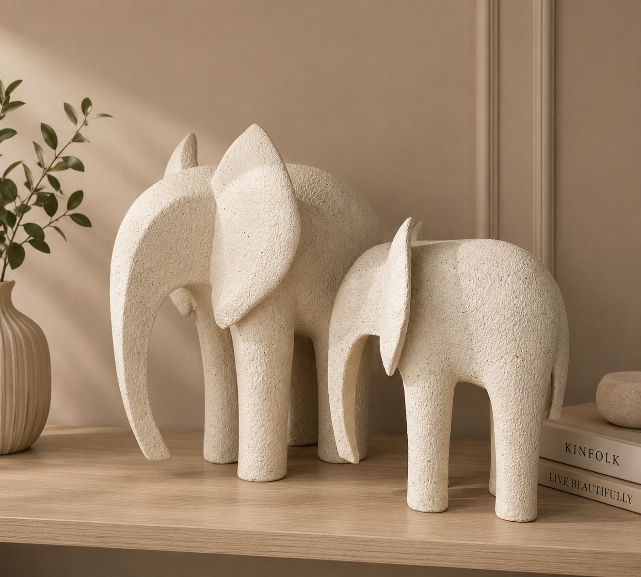 طقم ديكور فيل 2 قطعه 🐘