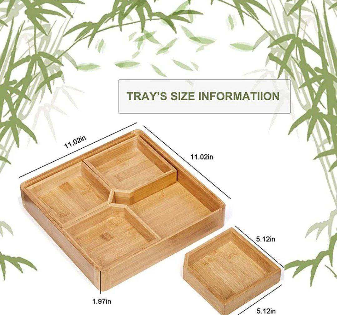 بوكس تقديم خشب 4 خانه