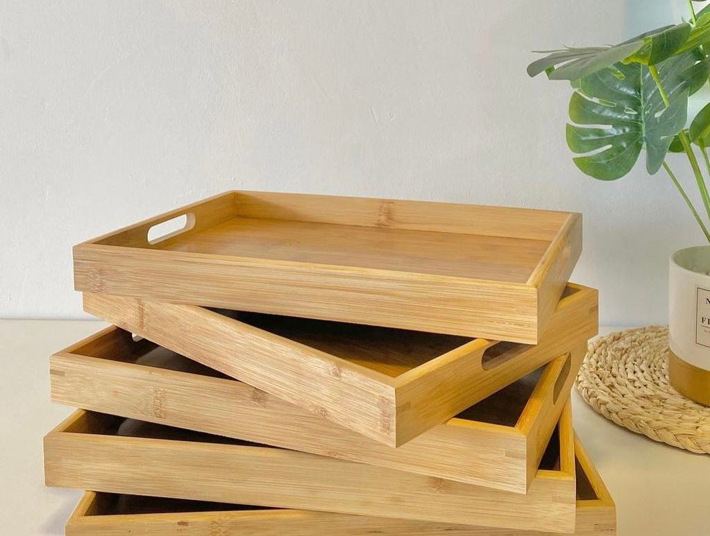 طقم صواني خشب 3 قطع