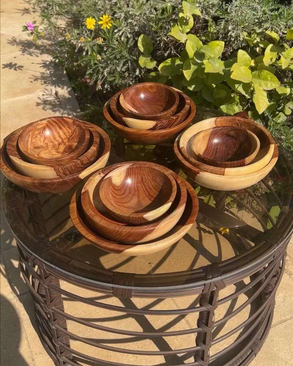 طقم اطباق خشب 4 قطع