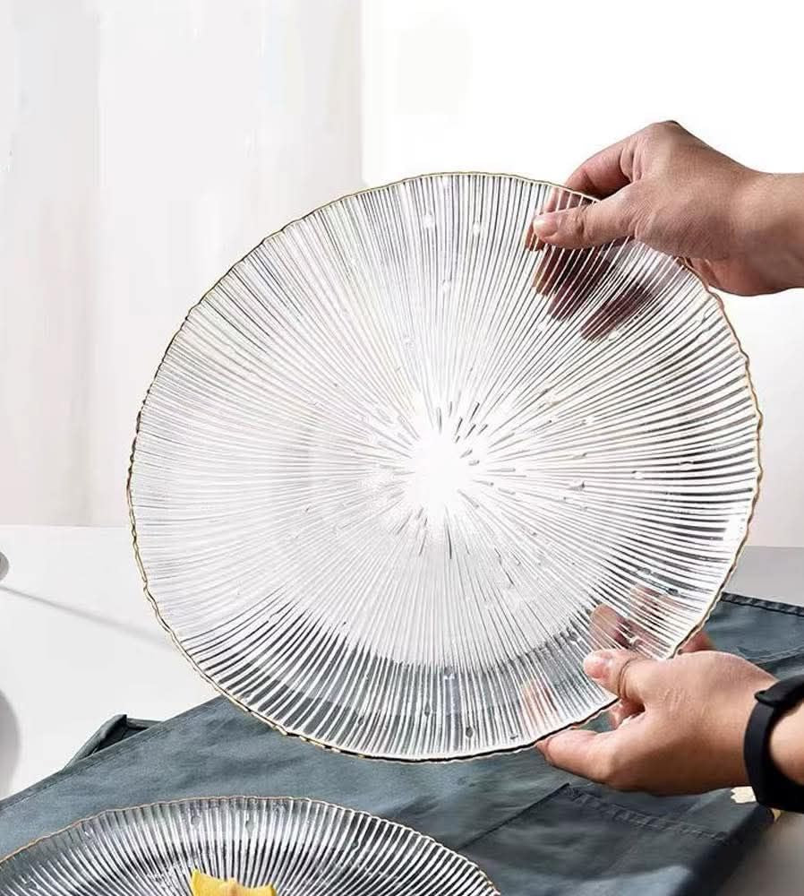 طقم اطباق 3 قطع بإطار جولد