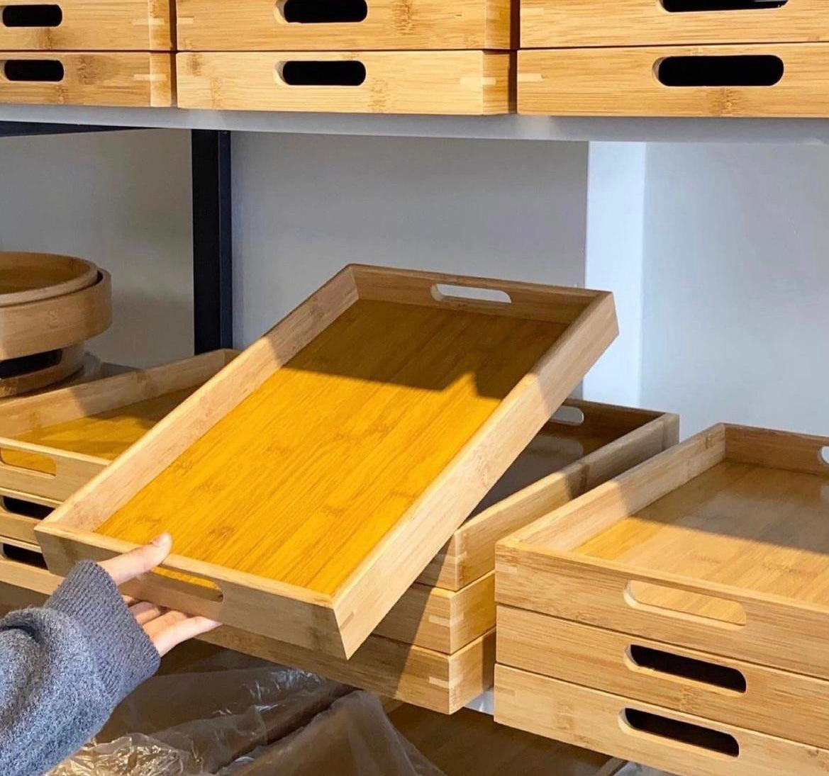 طقم صواني خشب 3 قطع