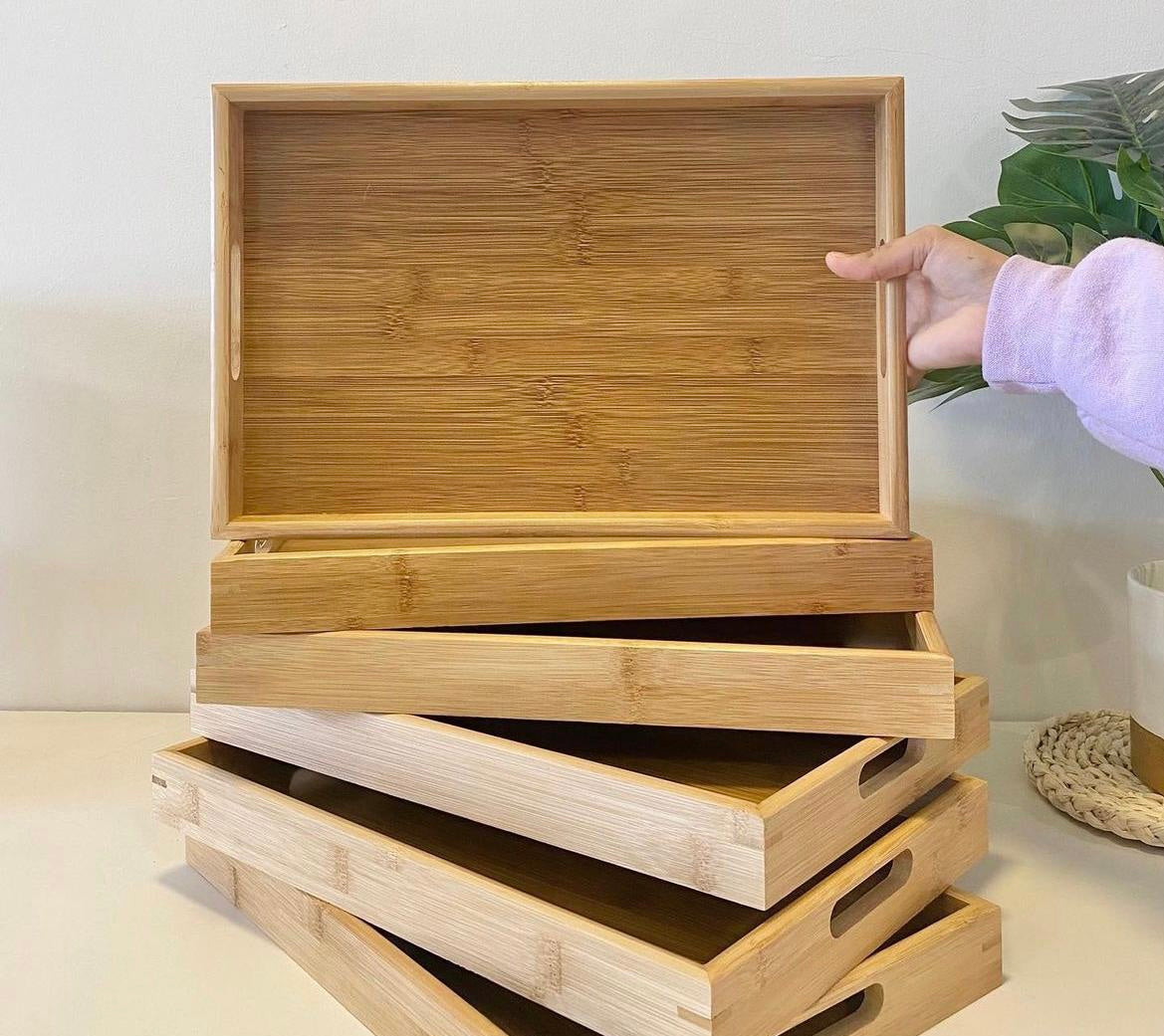 طقم صواني خشب 3 قطع