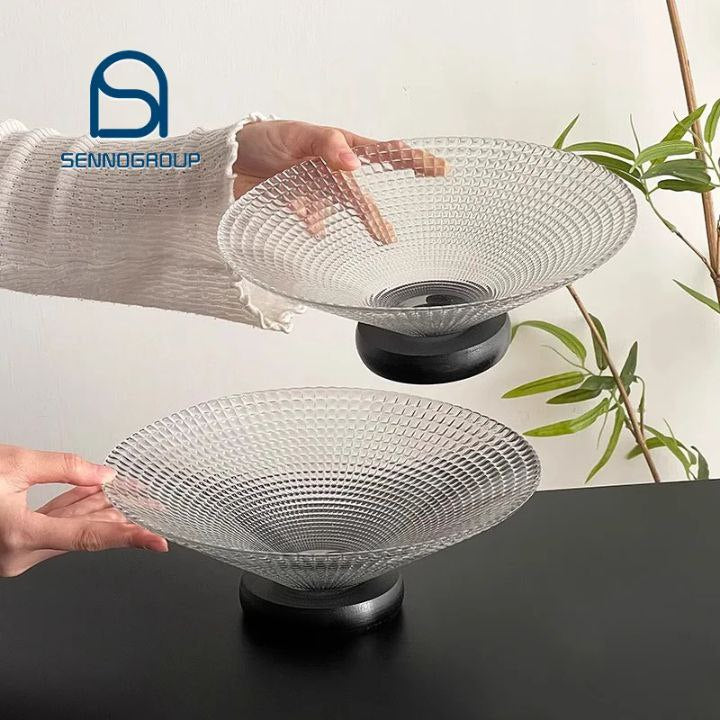 طبق فاكهه زجاج