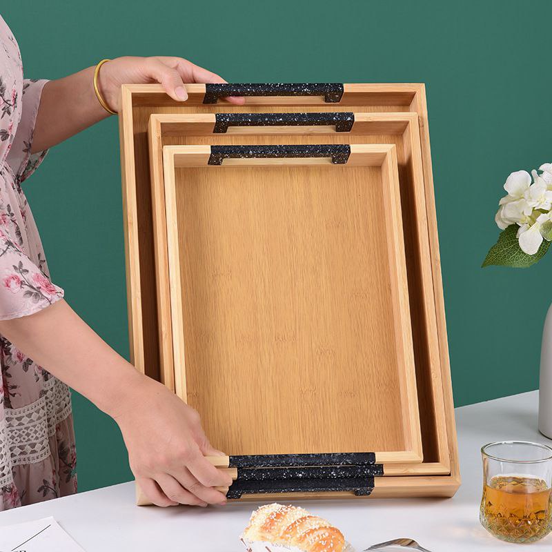طقم صواني خشب 3 قطع