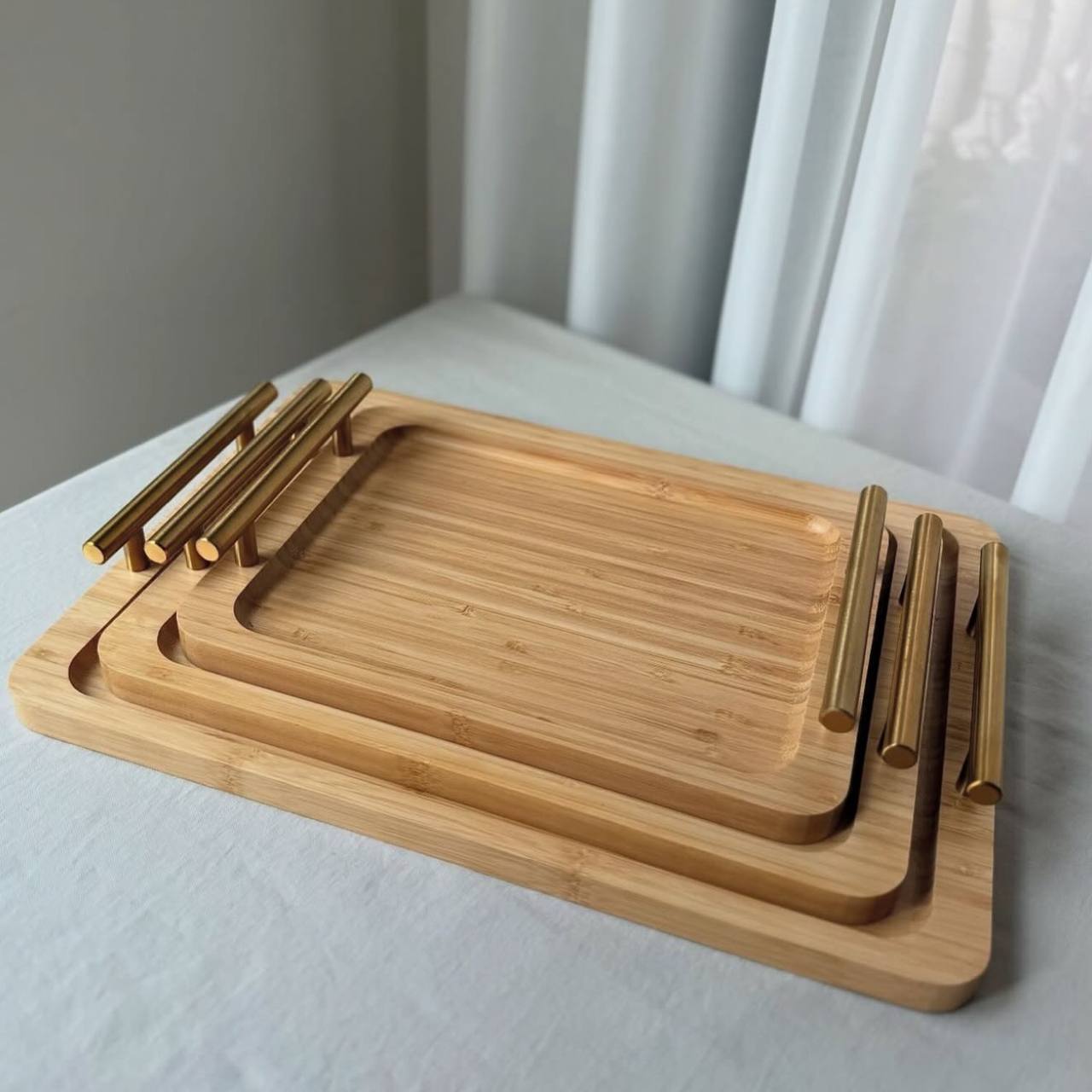 طقم صواني خشب 3 قطع