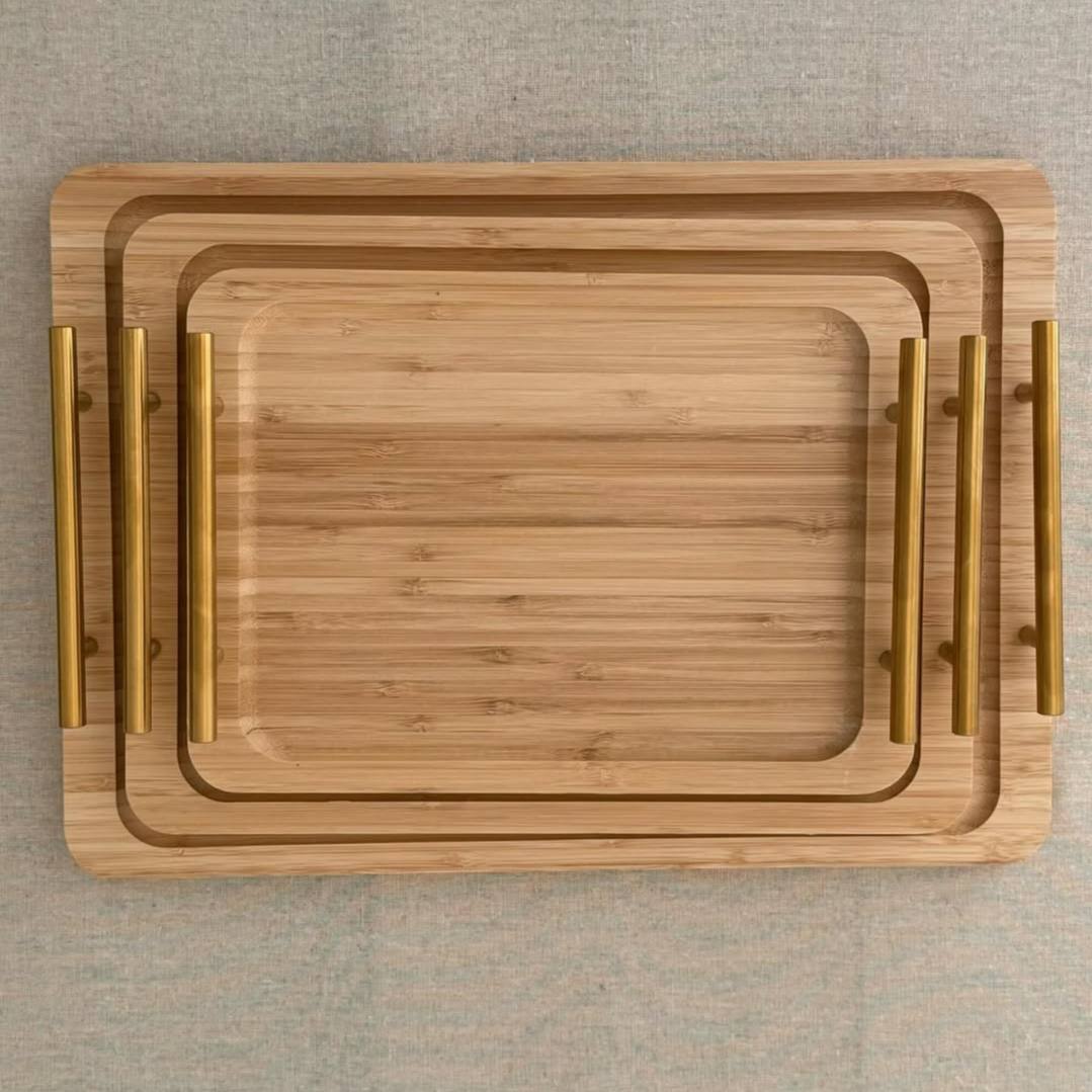 طقم صواني خشب 3 قطع