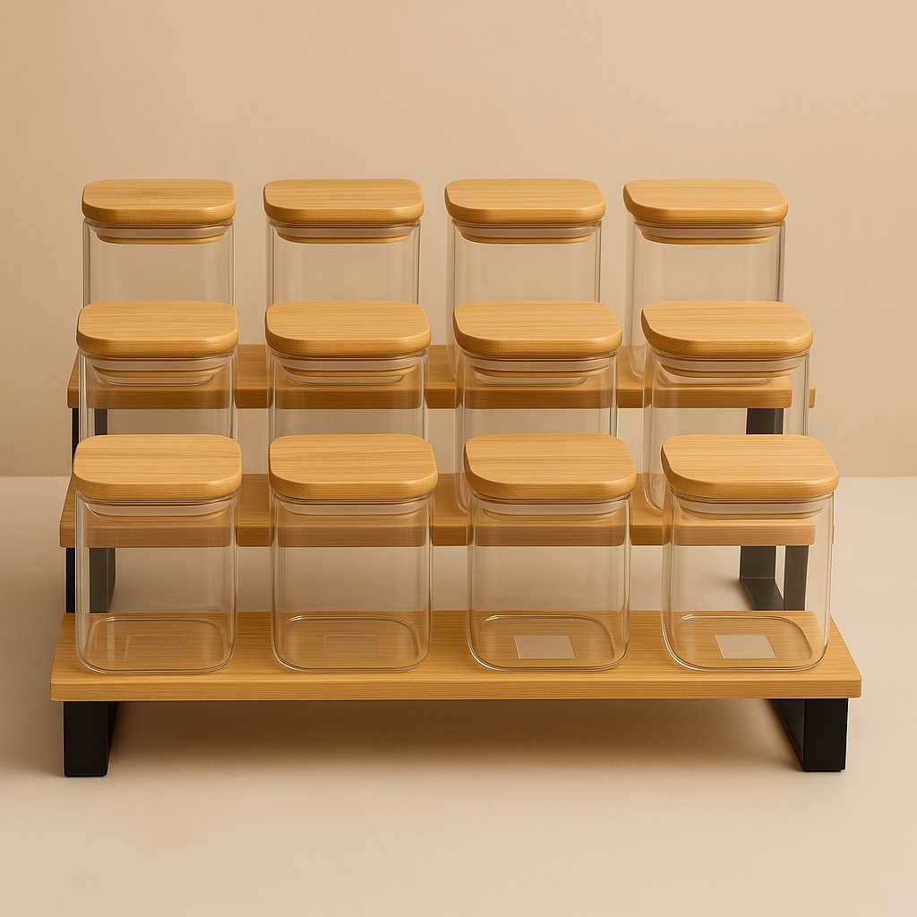 طقم توابل 12 قطعه + استاند