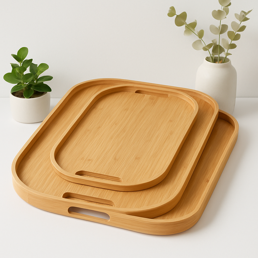 طقم صواني خشب 3 قطع