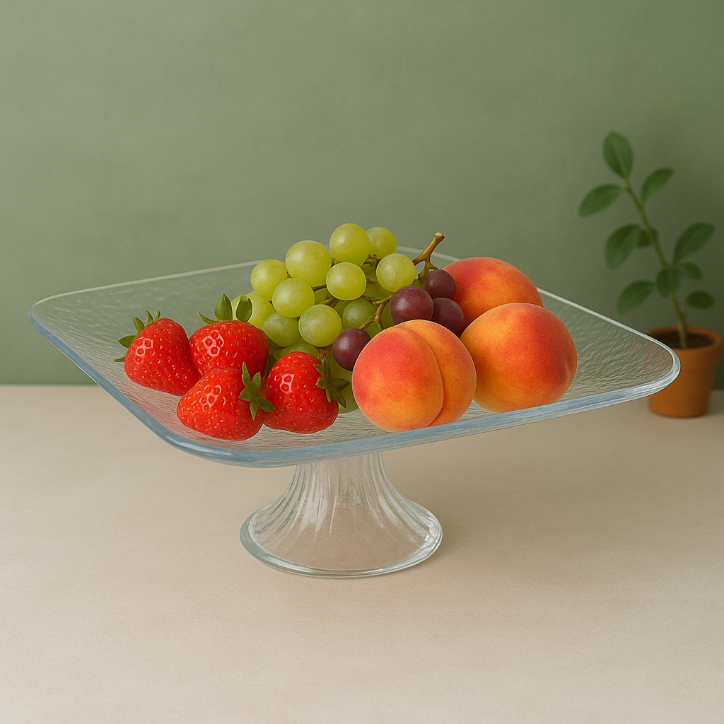 طبق فاكهه زجاج