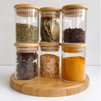 طقم توابل زجاج 6 قطع